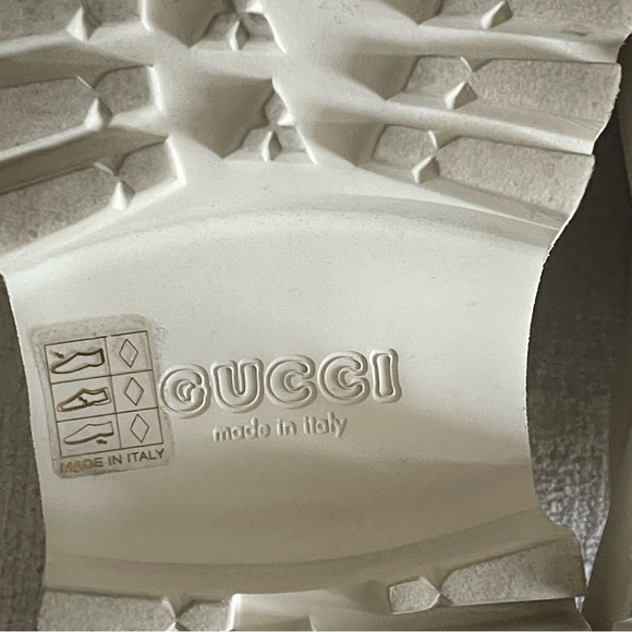 Gucci Perforated Rubber Clogs Platform Mule Cream Perforated G - Picture 5 of 7